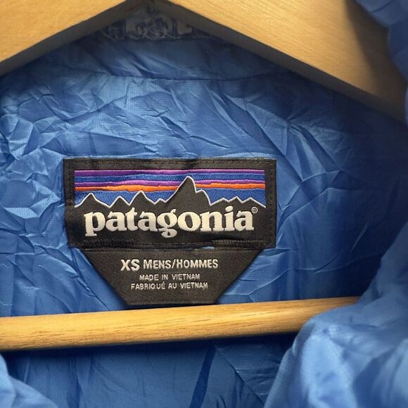 Patagonia Mens Size XS Blue Quilted Nano Puff Zip Vest Jacket Schneider Electric - Picture 3 of 8